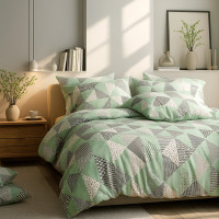 Простирадло SoundSleep Abstract Магія відчуттів бязь 220х240 см зелений (2800004889469)