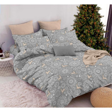 Комплект постільної білизни SoundSleep Wheel of Fortune Тепло зимових снів бязь Полуторний 145х215 см сірий (2800004903820)
