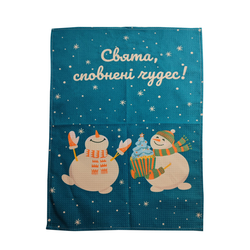 Кухонний рушник SoundSleep Чудеса вафельний 45х60 см 185 г темно-зелений (2800004977739)