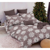Комплект постільної білизни SoundSleep Snowfall Тепло зимових снів бязь Полуторний 145х215 см мокко (2800004904360)
