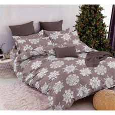Комплект постільної білизни SoundSleep Snowfall Тепло зимових снів бязь Полуторний 145х215 см мокко (2800004904360)