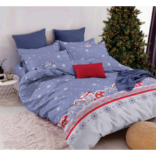 Комплект постільної білизни SoundSleep Winter Тепло зимових снів бязь Полуторний 145х215 см блакитний (2800004904544)