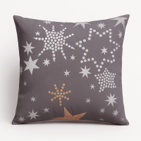 Подушка декоративна SoundSleep Stars Тепло зимових снів бязь 45х45 см шоколадна (2800004904179)