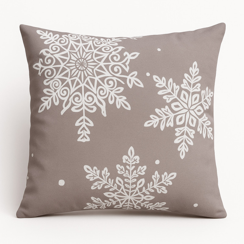 Подушка декоративна SoundSleep Snowfall Тепло зимових снів бязь 45х45 см мокко (2800004904537)