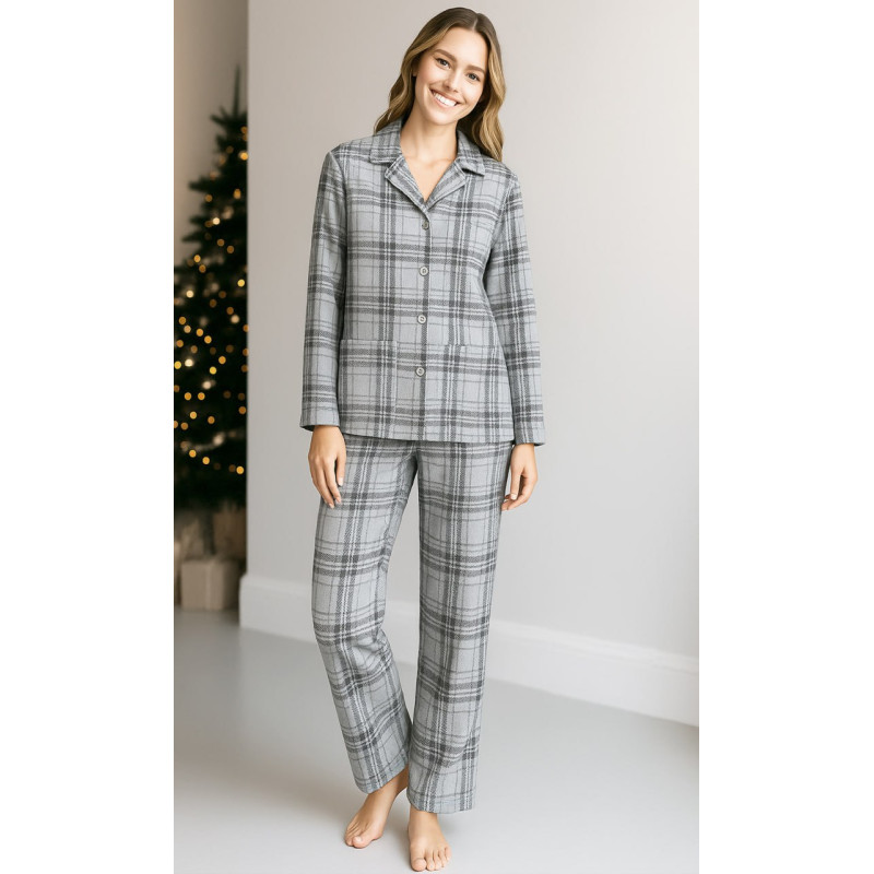 Жіноча піжама фланелева SoundSleep Flanel Cоzy Grey фланель клітинка сіра S (2800005001976)