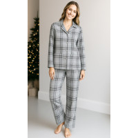 Жіноча піжама фланелева SoundSleep Flanel Cоzy Grey фланель клітинка сіра XL (2800005002003)
