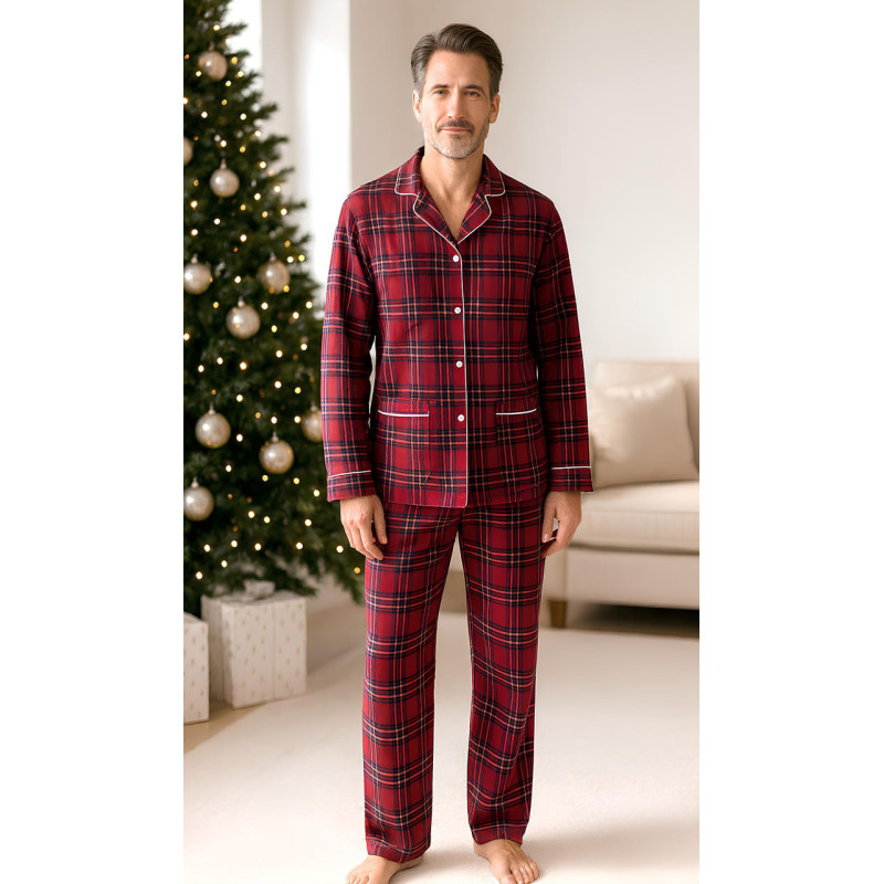 Чоловіча піжама фланелева SoundSleep Flanel Cоzy Red фланель клітинка червона L/XL (2800005001907)