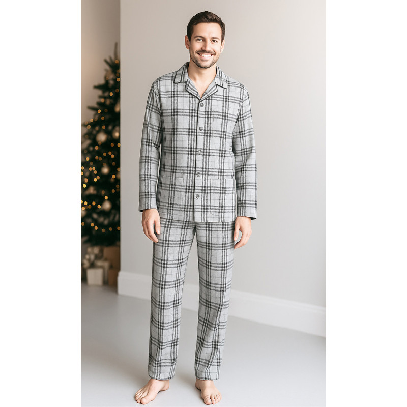 Чоловіча піжама фланелева SoundSleep Flanel Cоzy Grey фланель клітинка сіра XXL (2800005002041)