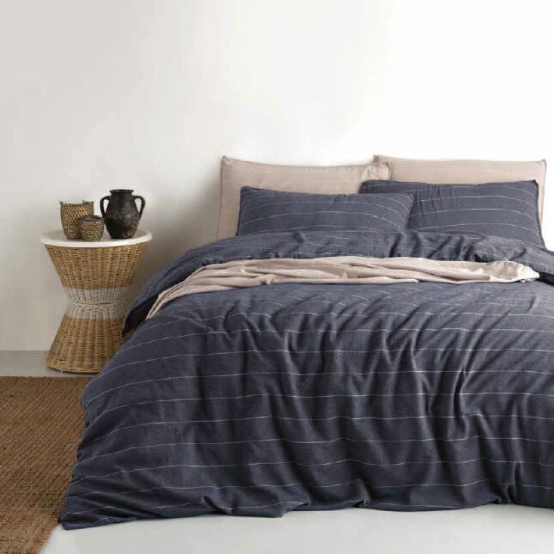 Комплект постільної білизни SoundSleep Stonewash AURA MAVI євро синій (51725459)