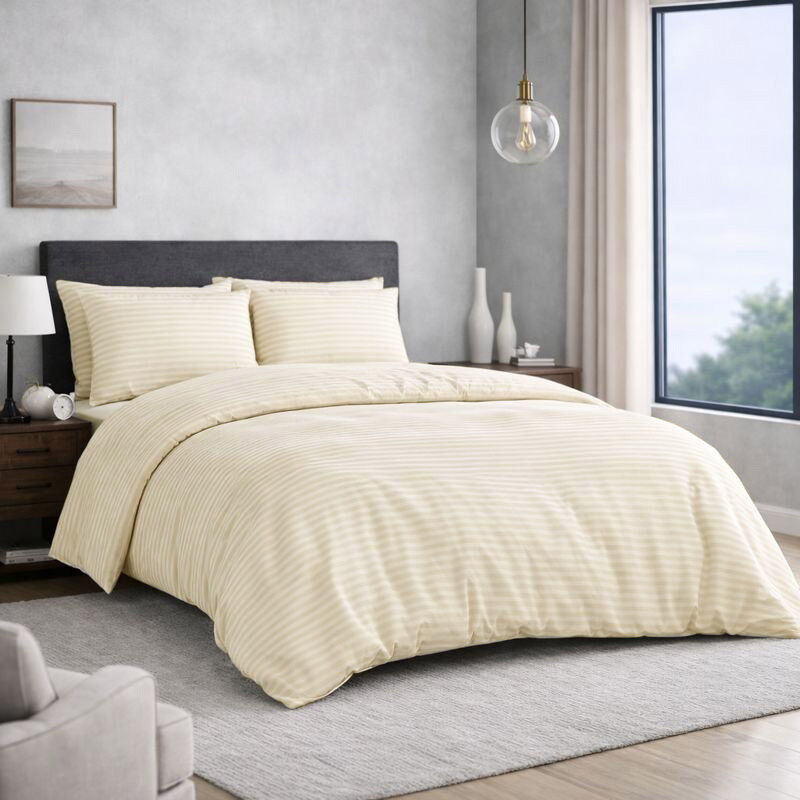 Комплект постільної білизни SoundSleep Stripy Crem бязь двоспальний євро 200х220 см кремовий (2800005024401)