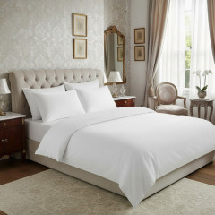 Простирадло на гумці SoundSleep Luxion сатин 140х200 см біле (2800004996877)