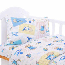 Комплект постільної білизни у ліжечко SoundSleep Baby бязь дитячий 110х145 см білий з принтом (2800005028126)