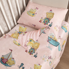 Комплект постільної білизни у ліжечко SoundSleep Bears бязь дитячий 110х145 см рожевий (2800004925129)