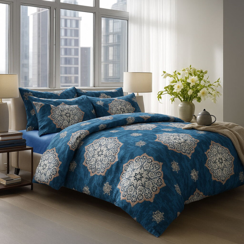 Підковдра SoundSleep Tillaberi сатин 160х220 см синя (2800005066524)