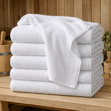 Набір з 6 махрових рушників SoundSleep для сауни Hotel 500г 20/2 білий 100х150 см (2800004992343)