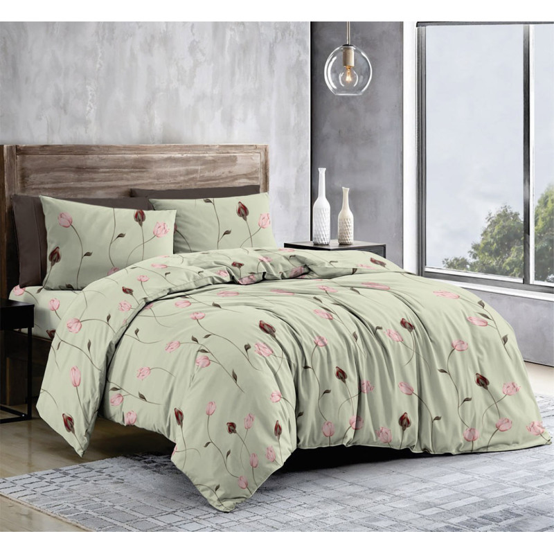 Комплект постільної білизни SoundSleep Spring Blush бязь-голд сімейний 140х215 см (2800005071436)