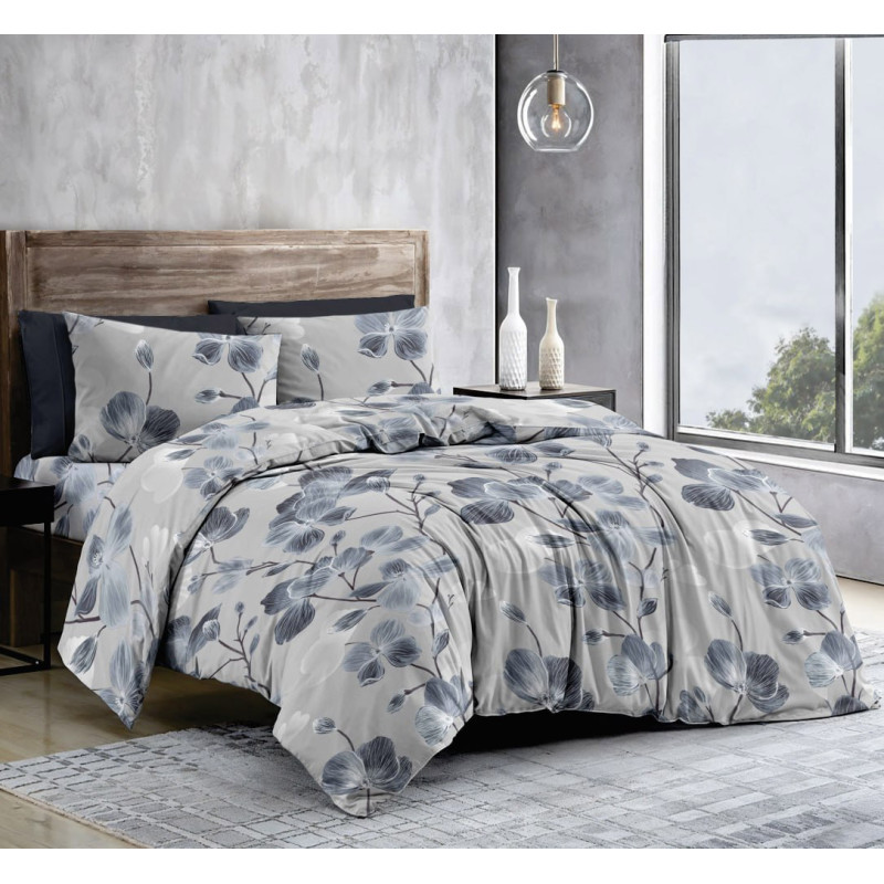 Комплект постільної білизни SoundSleep Grey Garden бязь-голд двоспальний евро 200х220 см (2800005093674)