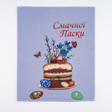 Кухонний рушник Emily Смачної паски великодній вафельний 50х60 см блакитний (2800005086188)