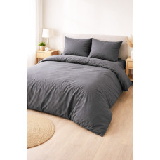Комплект постільної білизни SoundSleep Dark Grey бязь односпальний 140х200 см темно-сірий (2800005109047)