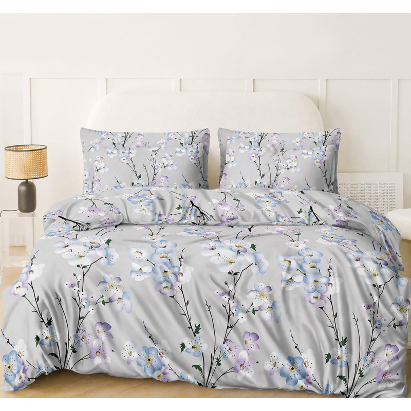 Комплект постільної білизни SoundSleep Fareo бязь двоспальний євро 200x220 см сірий (2800004976688)