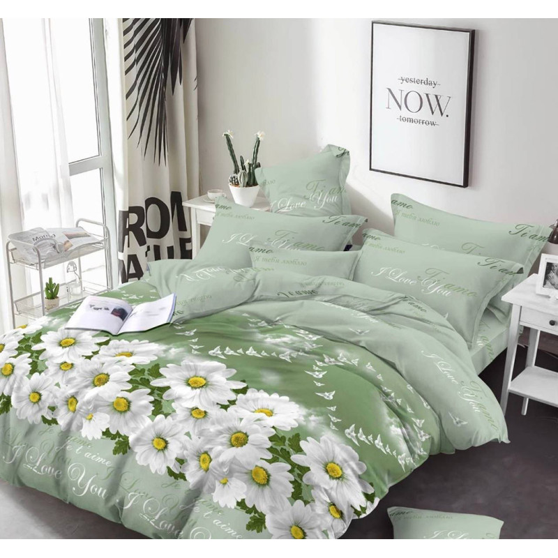 Комплект постільної білизни SoundSleep Romance Green, односпальний, бязь-голд, зелений