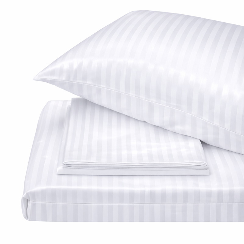Комплект постільної білизни SoundSleep Stripe, євро, сатин-страйп, білий, 200х220 см