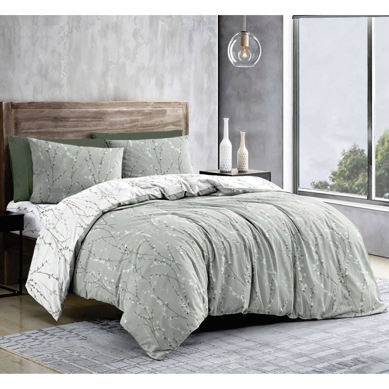 Комплект постільної білизни SoundSleep Branch Olive, бязь-голд, односпальний, 145х215 см