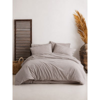 Комплект постільної білизни SoundSleep Stonewashed Ephesus, євро, сіро-бежевий, 200×220 см