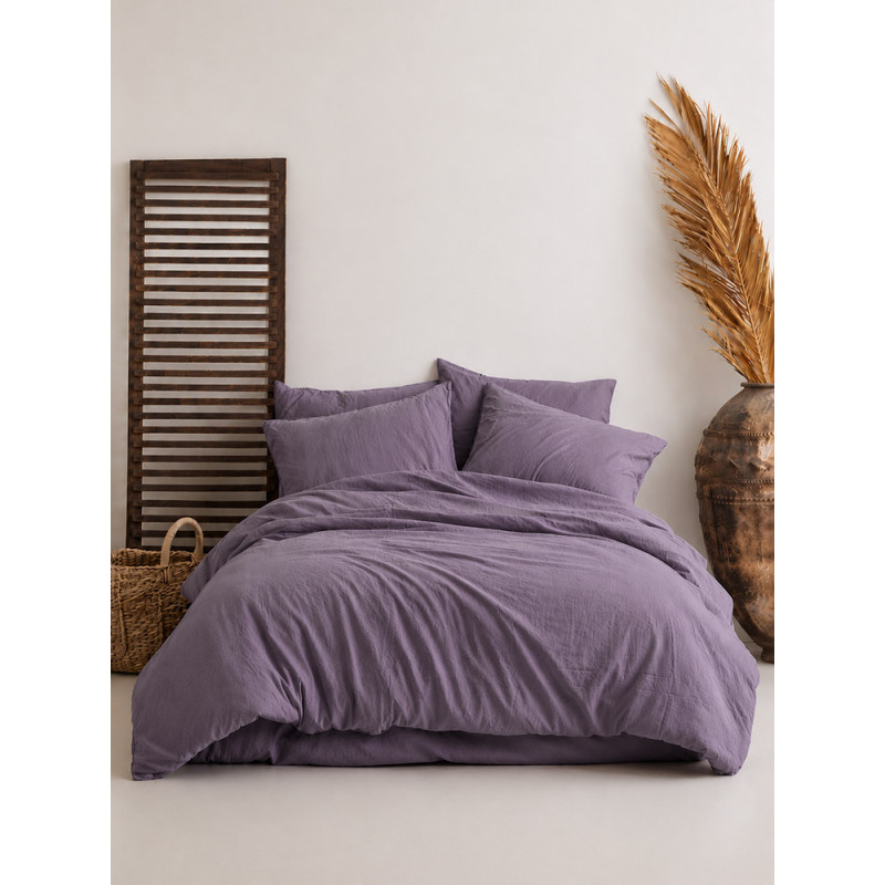 Комплект постільної білизни SoundSleep Stonewashed Ephesus, Євро, 100% бавовна, фіолетовий