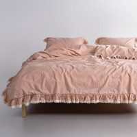 Комплект постільної білизни SoundSleep Stone Washed Dora, бежевий, Євро 200×220 см, 100% бавовна