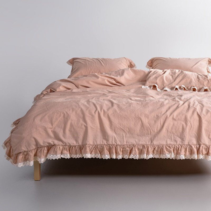 Комплект постільної білизни SoundSleep Stone Washed Dora, бежевий, Євро 200×220 см, 100% бавовна