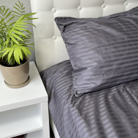 Комплект постільної білизни SoundSleep Stripe Sense Graphite сатин-страйп Євро 200×220 см, графіт