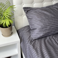 Комплект постільної білизни SoundSleep Stripe Sense Graphite сатин-страйп Євро 200×220 см, графіт