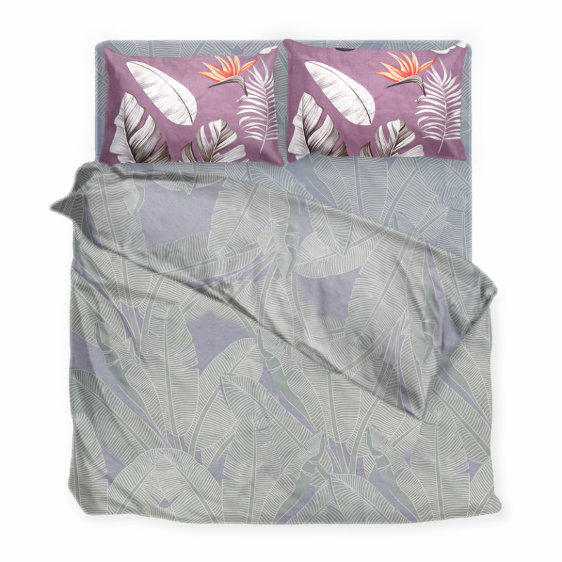 Комплект постільної білизни SoundSleep Banana Leaves бязь Євро 200х220 см бузковий (2800004783613)