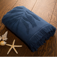Рушник пляжний жакардовий SoundSleep Hawaii темно-синій 100х150 см