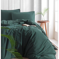 Комплект постільної білизни SoundSleep Stonewash Adriatic Dark Green зелений полуторний (92847002)