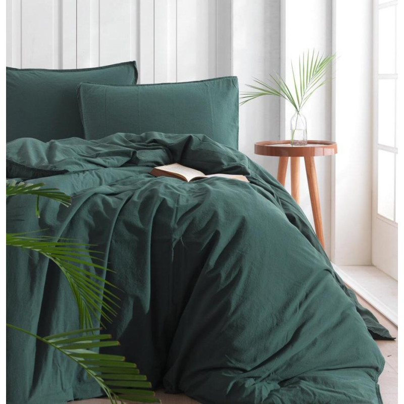 Комплект постільної білизни SoundSleep Stonewash Adriatic Dark Green зелений полуторний (92847002)
