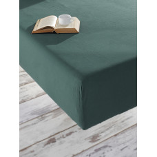 Простирадло на гумці SoundSleep Stonewash Adriatic темно-зелена 180х200 см