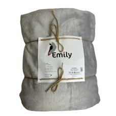 Плед Emily Comfort велсофт 150х200 см 310гм2 світло-сірий (94264104)
