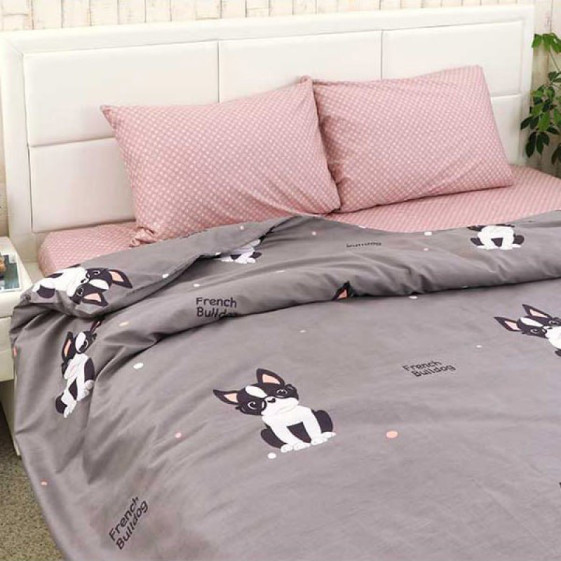 Комплект наволочок SoundSleep French bulldog бязь 40х60 см рожевий (2800004807104)