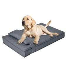 Лежанка матрац 70×110×12 см лежак для хатніх тварин розмір L з чохлом на блискавці та подушкою для собак
