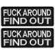 Набір шевронів 2 шт Fuck Around and Find Out 3,8х10 см військова вишита аплікація, нашивка з липучкою