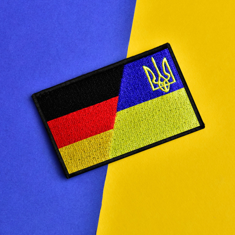 Набір шевронів 2 шт. на липучці Флаг Німеччини й України, Німеччина, ФРГ, вишитий патч нашивка