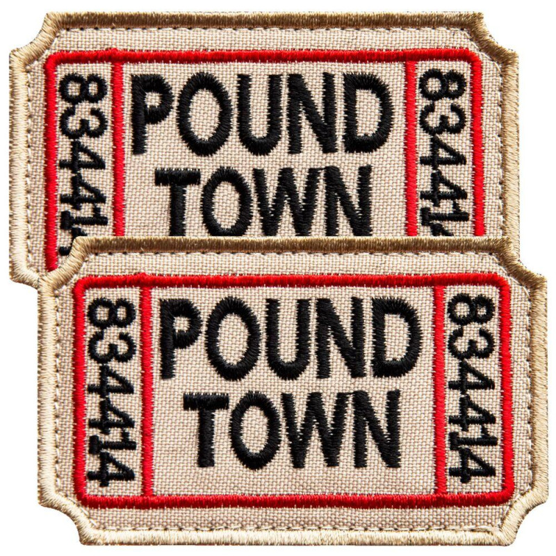 Набір шевронів 2 шт. з липучкою Ticket to Pound Town 4,6х7,6 см вишитий патч шеврон нашивка