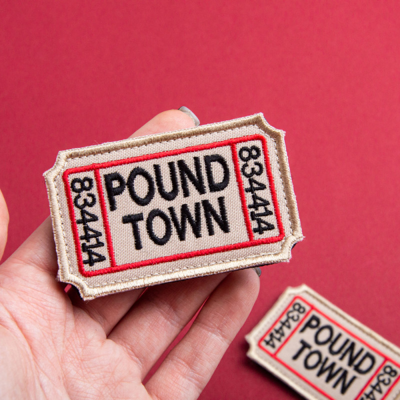 Набір шевронів 2 шт. з липучкою Ticket to Pound Town 4,6х7,6 см вишитий патч шеврон нашивка