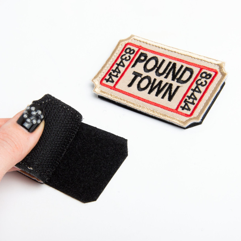 Набір шевронів 2 шт. з липучкою Ticket to Pound Town 4,6х7,6 см вишитий патч шеврон нашивка