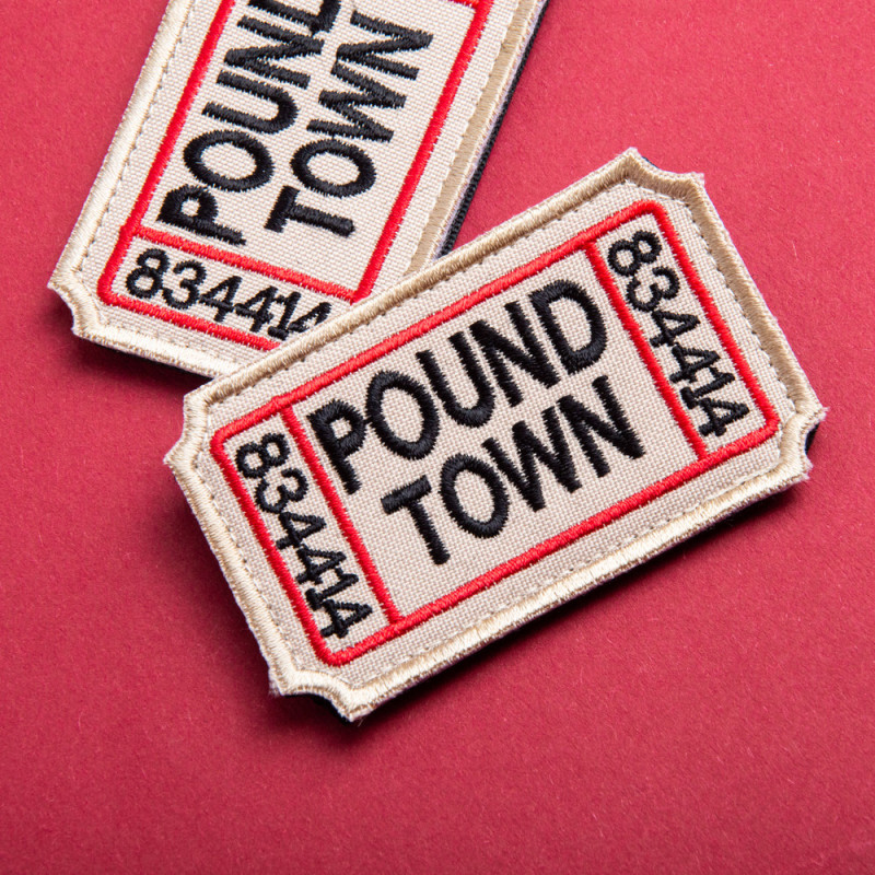 Набір шевронів 2 шт. з липучкою Ticket to Pound Town 4,6х7,6 см вишитий патч шеврон нашивка