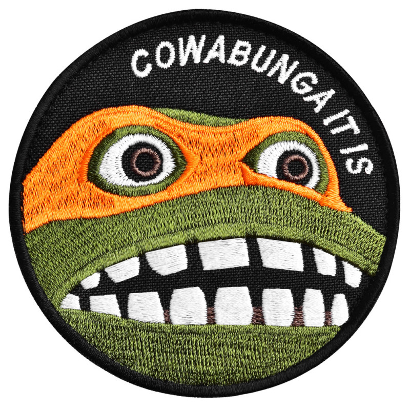 Шеврон нашивка "Cowabunga It Is" 8 см — вишитий патч на липучці, для тактичного рюкзака, жилета, шлейки,