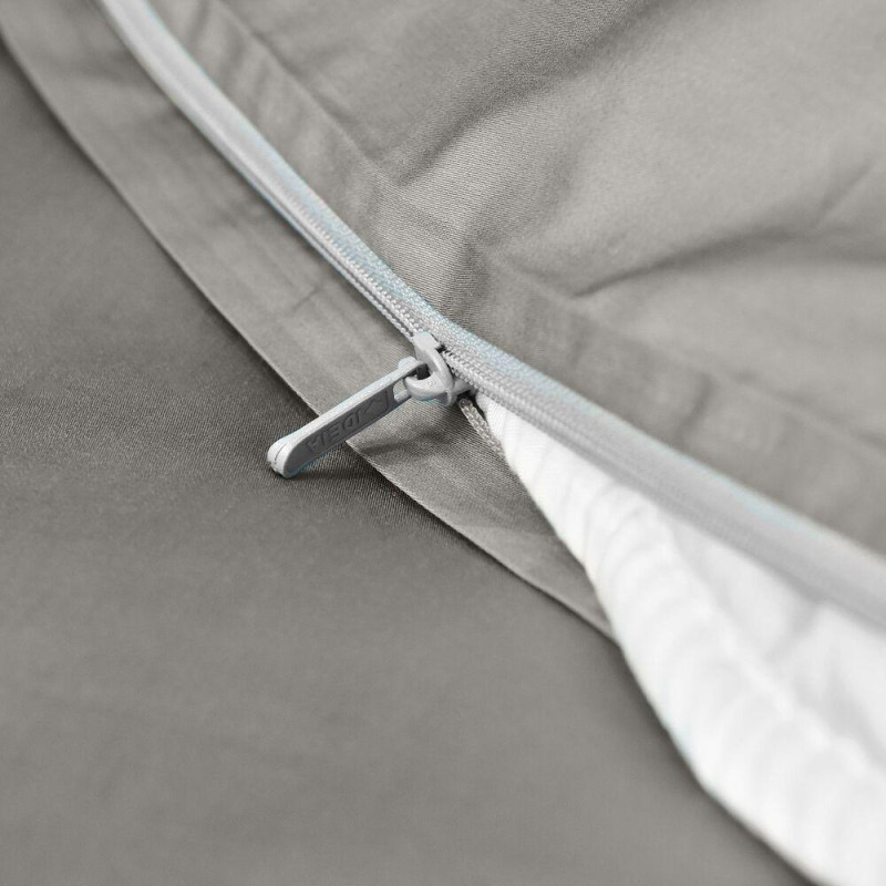 Комплект постільної білизни IDEIA полуторний 145х215 сатин бавовна преміумсірій/беж