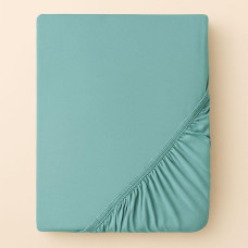 Простирадло трикотажне 180/200х200х35 см на гумці IDEIA, еластичне, трикотаж, бавовна м'ята